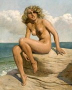 Marcel René von Herrfeldt_1890-1965_Shore_Blond woman nude on a rock.jpg
